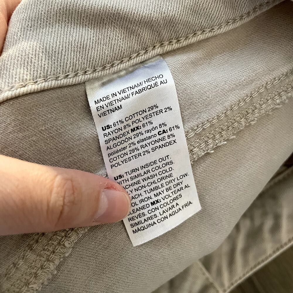 Chico's so slimming girlfriend slim leg crop beige jeans women's size 16 cotton - Picture 8 of 8